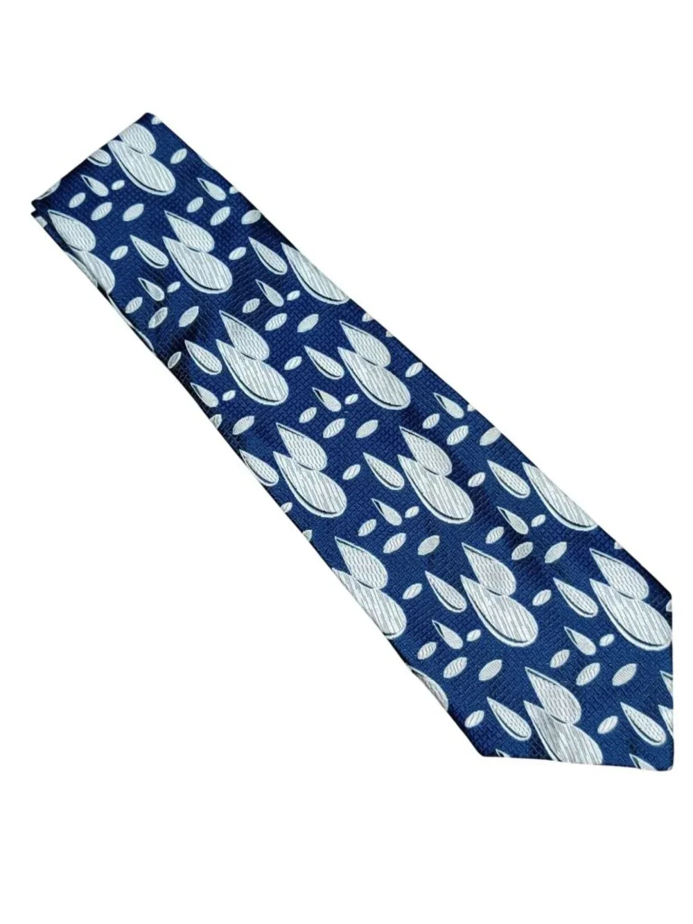 Van Gogh by Bertoni Necktie Blue Silver Raindrop Vintage 90s Novelty Retro Tie